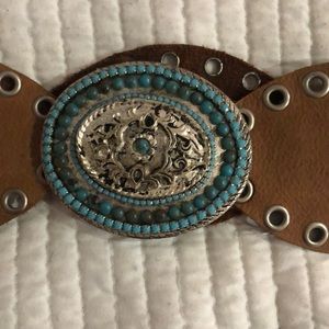 Genuine Leather and Turquoise Women’s Belt